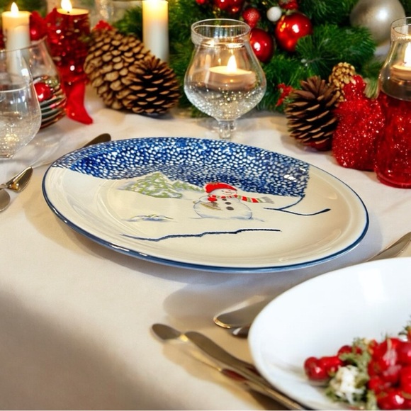 Thomson Pottery Snowman Plate Discontinued Christmas Holiday Collectible Used - Picture 13 of 15